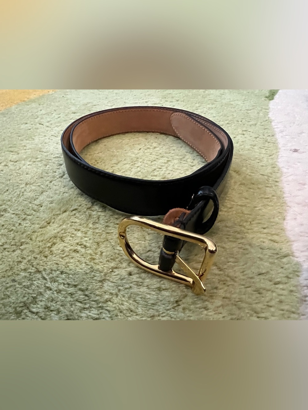SUITSUPPLY Belt Men's 85/34 Genuine Leather Made In Italy Black Square Buckle